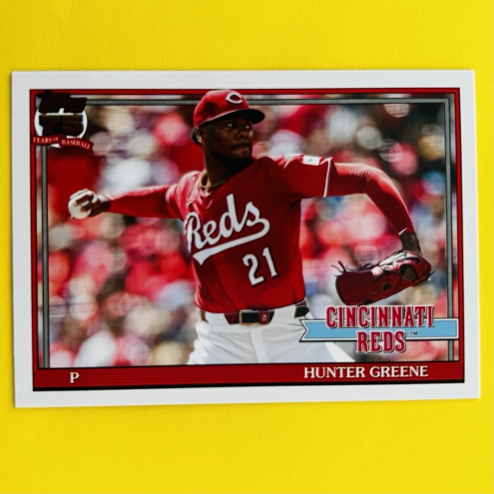 2026 Topps Series 2 Baseball Hunter Greene 1990 Topps Silver Pack 91B2-47 Reds